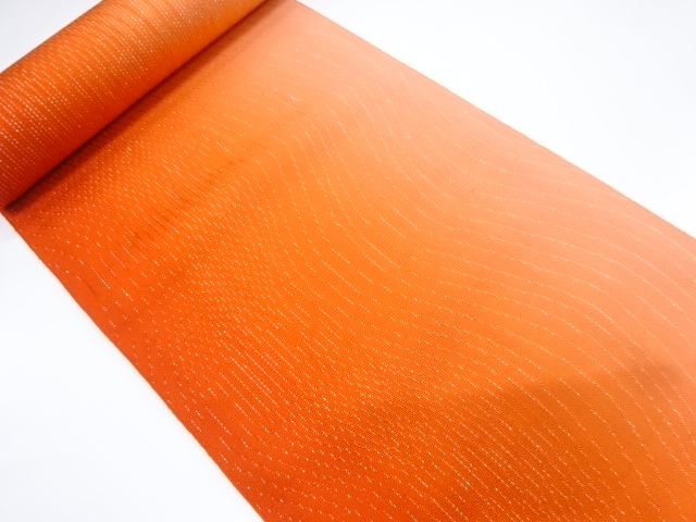 JAPANESE KIMONO / ANTIQUE BOLT FOR HASSUN OBI / WOVEN WAVY STRIPE